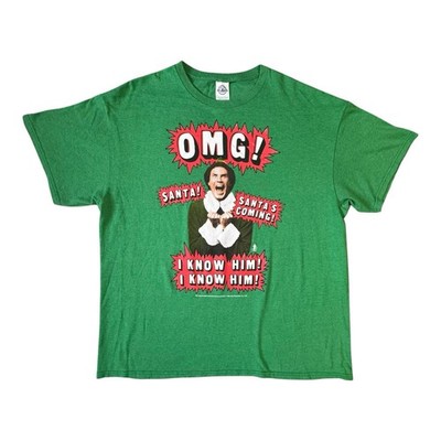 Elf Movie Green T-Shirt XL Buddy the Elf Santa s Coming I Know Him Funny Tee