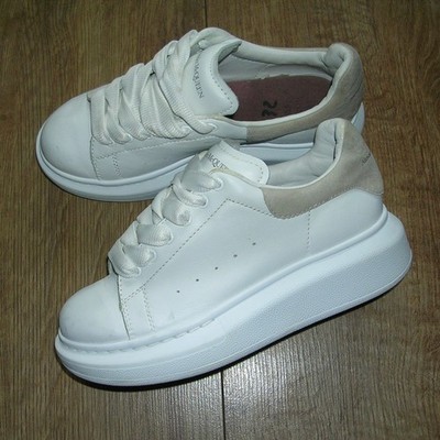 Alexander McQueen Mädchen Weiß Oversize Leder Sneaker Schuhe UK 13 EUR 32