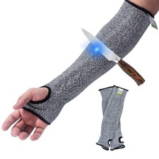 Cut Resistant Sleeves with Thumb Hole, Level 5 Protection, Slash Resistant