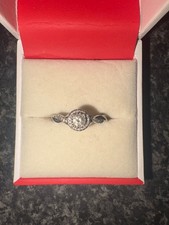 Engagement Ring 9ct White Gold Solitaire Twist 0.50ct Diamond Ring