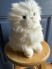 Dakin Plush White Furry Persian Cat 10" Stuffed Animal Blue Eyes 1983 Vintage