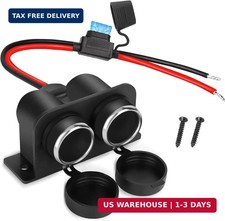 1PCS Cigarette Lighter Socket with Blade Fuse, 2-Socket Cigarette Lighter Splitt