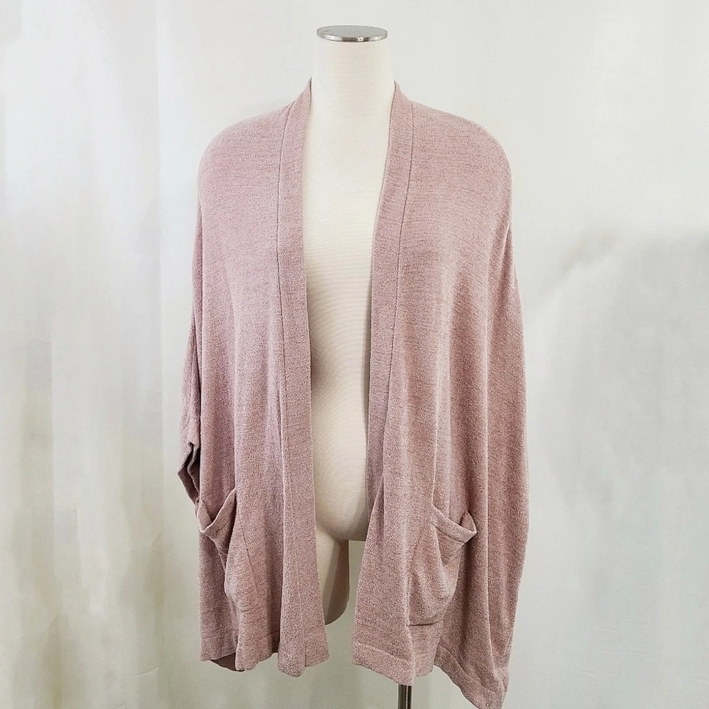 Barefoot Dreams Poncho Rose Pink Cozychic Ultra Lite Cardigan Sweater women's OS