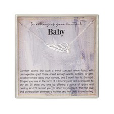 Miscarriage Gifts for Mothers,925 Sterling Silver Baby Angel Wing Heart Penda...