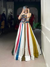 Women Rayon Lehenga Choli Set Mirror Gota Patti Work Ethnic Outfit For Navratri