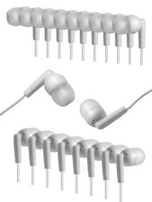 50 Pack Earbuds Bulk for School, Wired in-Ear Class Set, 3.5mm White Earphone...