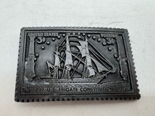 United States Postage 3 Boat Ship 1797 US Frigate Constitution 1947 Belt Buckle