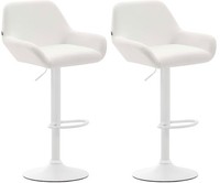 2Er Set Barhocker Braga Kunstleder Weiß Weiß