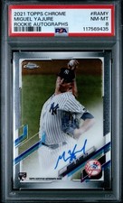 2021 TOPPS CHROME ROOKIE AUTOS #RAMY MIGUEL YAJURE PSA 8 AUTO