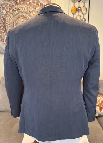 John Varvatos Mens Blue Peak Lapel 2 Btn Blazer Sz 42 R MINT! - Picture 2 of 8
