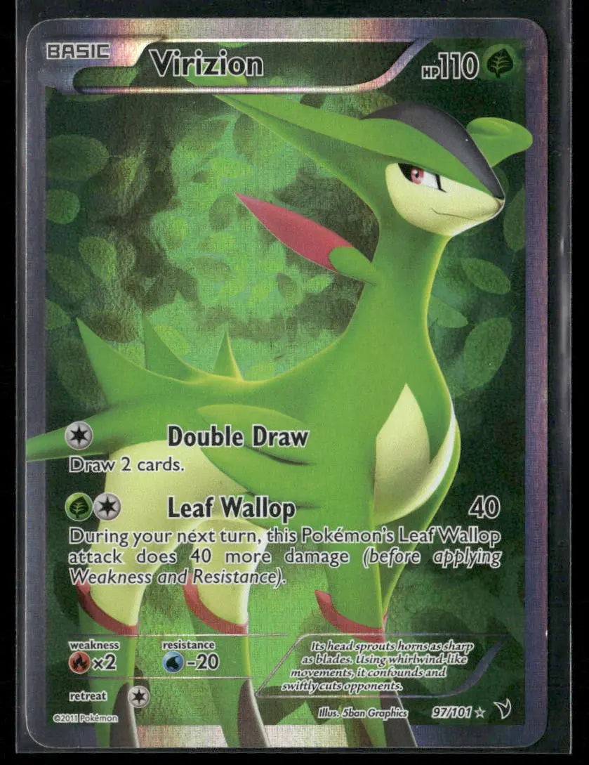 2011 Pokemon Noble Victories Ultra Rare Full Art Virizion 97/101