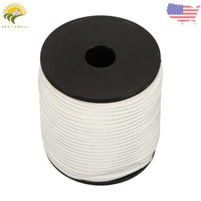 1/4"  250' White Nylon Rope Sturdy Spool Solid Braid Rope Abrasion Resistance