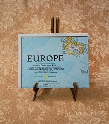 1992 National Geographic Europe Map December Folded Magazine Insert Vintage 