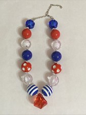 Girls Teens Women  s Colorful Bubblegum Chunky Bead Necklace 17 in Lobster Claw