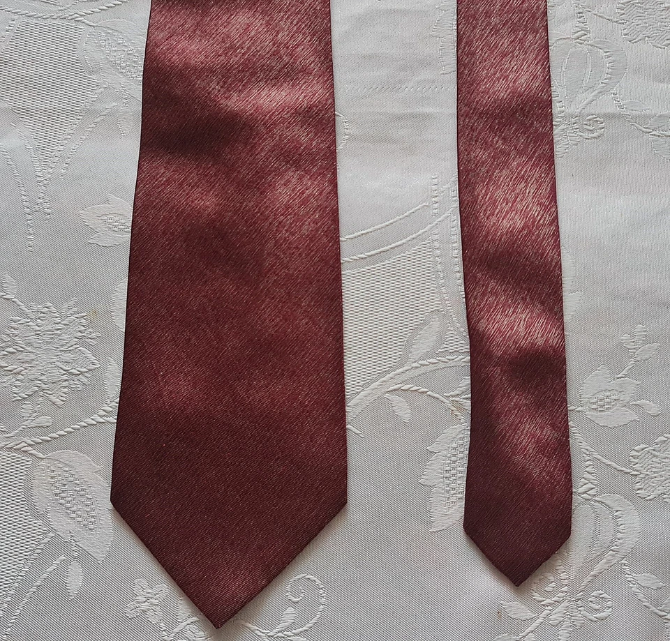 CORBATA PARA HOMBRE CABALLEROS ITALIA VINTAGE AUTÉNTICA HUGO BOSS BORGOÑA SEDA LINO Foto 2 de 4