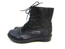 Clarks Womens Size 7 M Black Leather Zip Lace Up Ankle Fashion Boots Bootie