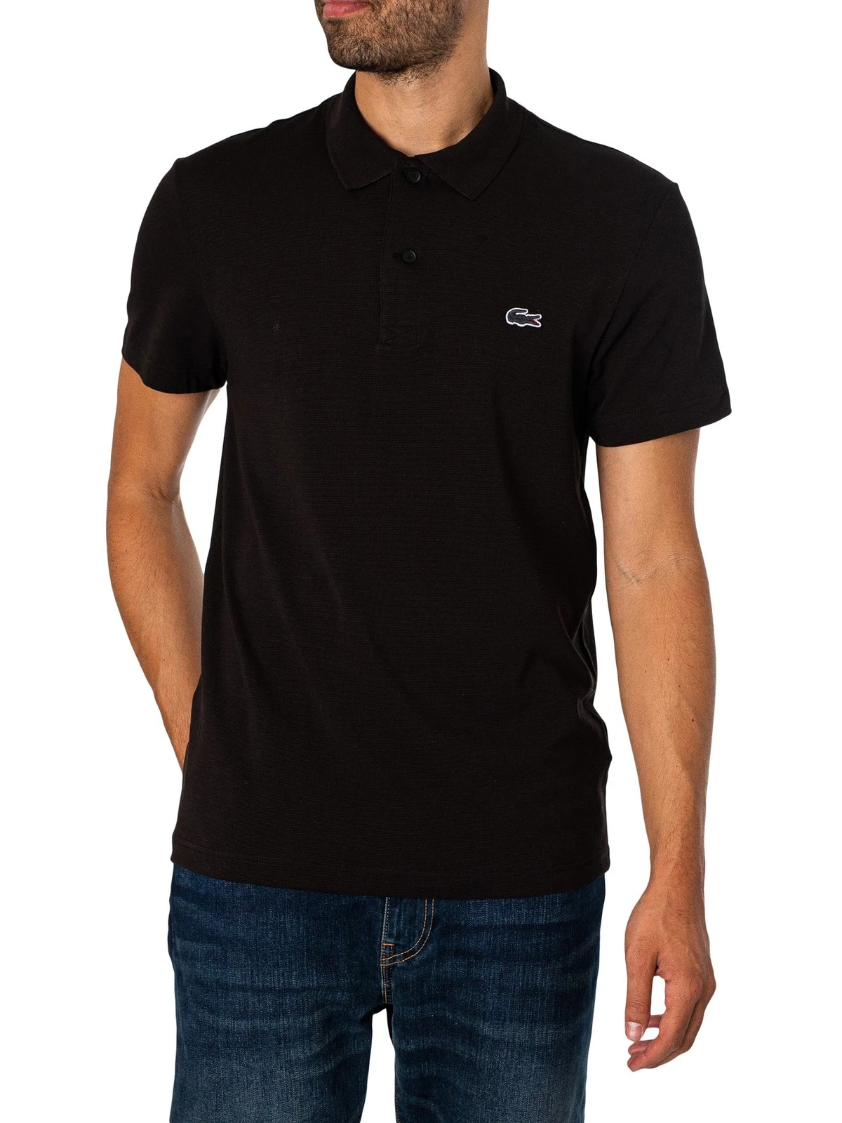 Lacoste Men's Regular Fit Cotton Blend Polo Shirt, Black