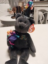 Ty Beanie baby 2006 "Happy New Year bear w/party hat/horn