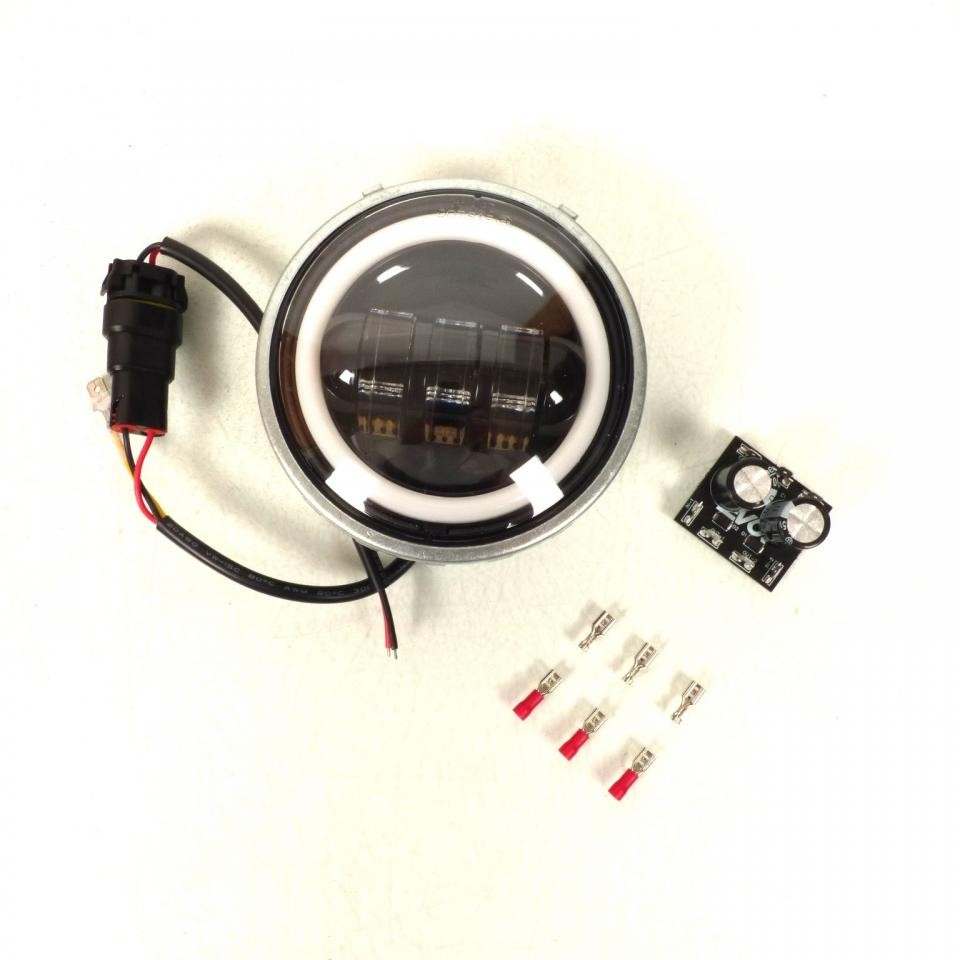 Phare optique avant EVOK 112mm avec LED 6000K blanc pour scooter 12V