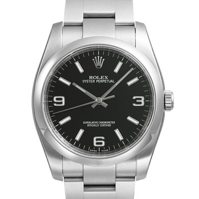 ROLEX Oyster Perpetual 116000 Black Men's Used Watch #6272
