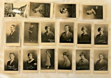 Lot of 18 Picture Post Cards, 18 RPPC Portraits, 1 Mission Church, VITAVA, 1920s
