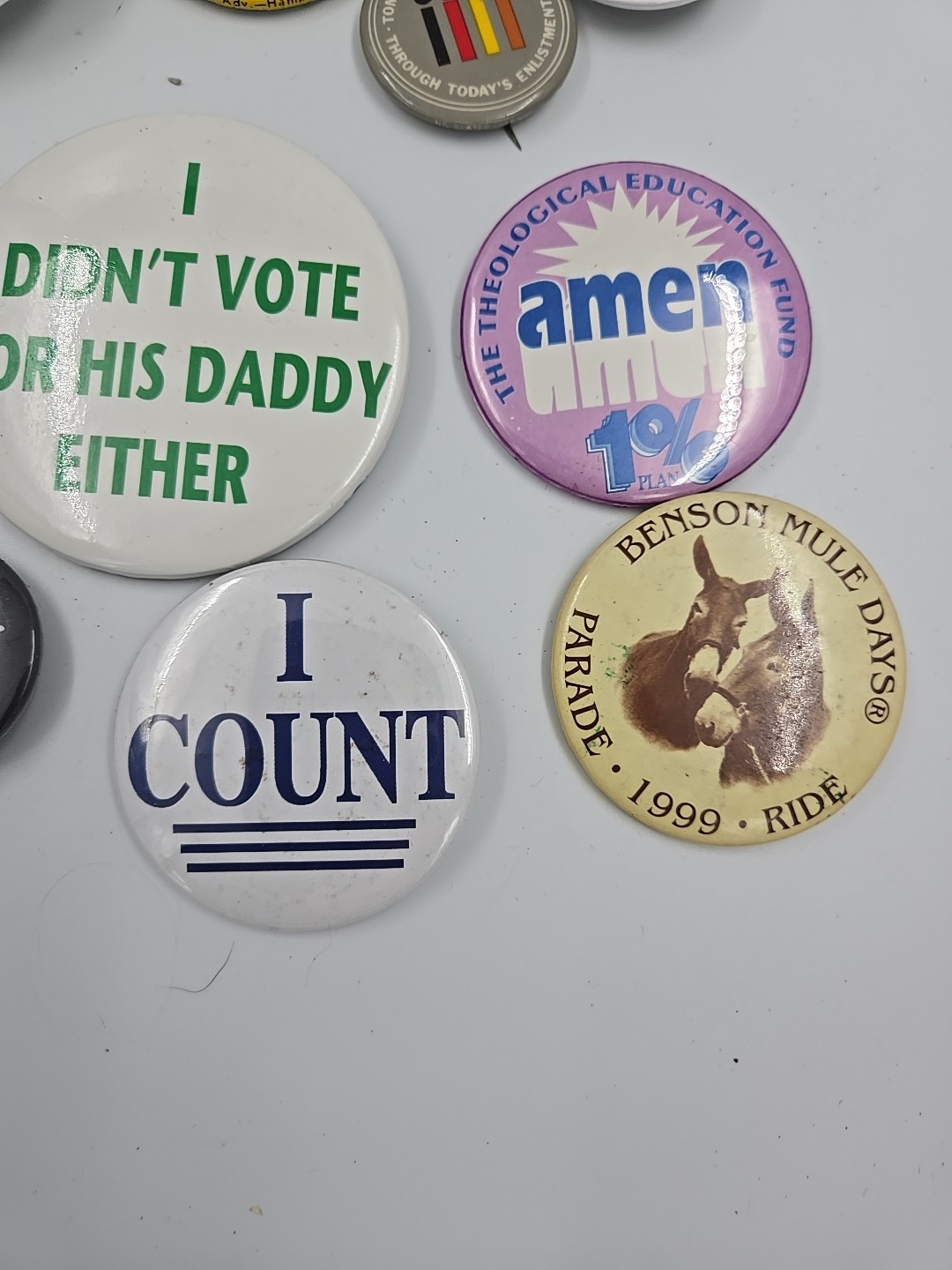 Lot of 33 Vintage Political & Religious Buttons Pins 