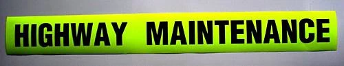 Highway Maintenance Fluorescent Warning Sign Sticker