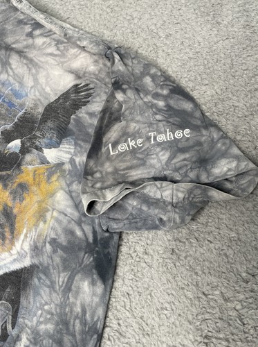 Vintage 1999 The Mountain Cotton T-Shirt Wolf & Mountain Lion Animal Print Herren L - Bild 3 von 8