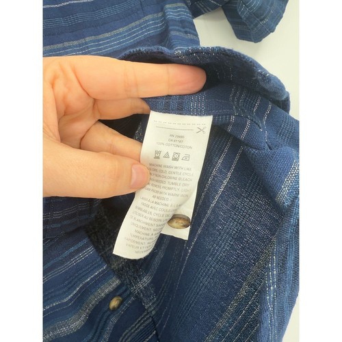 Pendleton Woolen Mills Men Blue Button Up Short Sleeve Shirt Fitted NWT Sz L - Picture 6 of 7