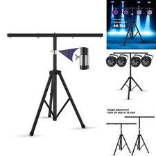 Adjustable Par Light Tripod Stand w/Top T Bar 4 Cans/Wash Lamps 39-70inch Height