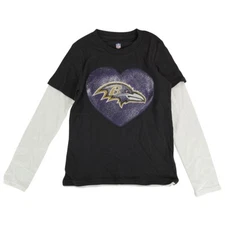 Baltimore Ravens NFL Youth Black "Watercolors" Long Sleeve Layered T-Shirt