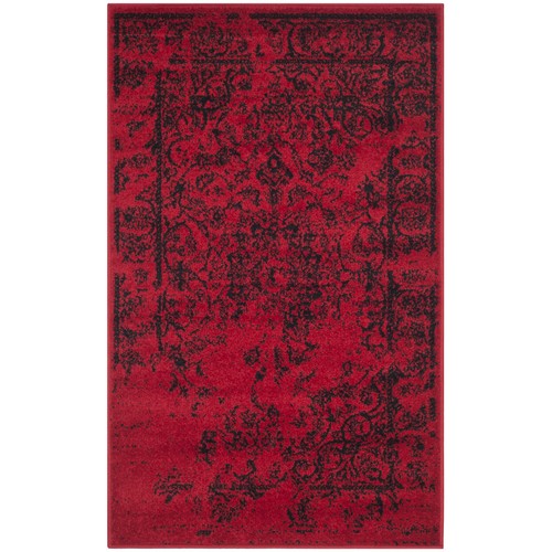 SAFAVIEH Transitional Distressed Vintage Style Area Rug Red & Black Adirondack - Picture 4 of 35