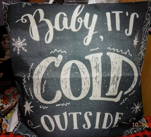 New Pillow Case cover Baby It's Cold outside Christmas winter decor - 第 1/1 張圖片