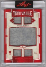 2023 Leaf Superlative Trouvaille Mickey Mantle 5 Jumbo Patch GU Ruby 1/4 AAB15