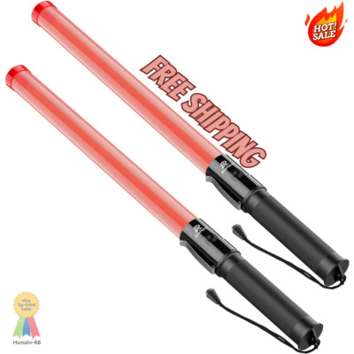 RoadHero 2 Pack Traffic Wand, 21Inch Led Traffic Control Baton, Safety Light Wan