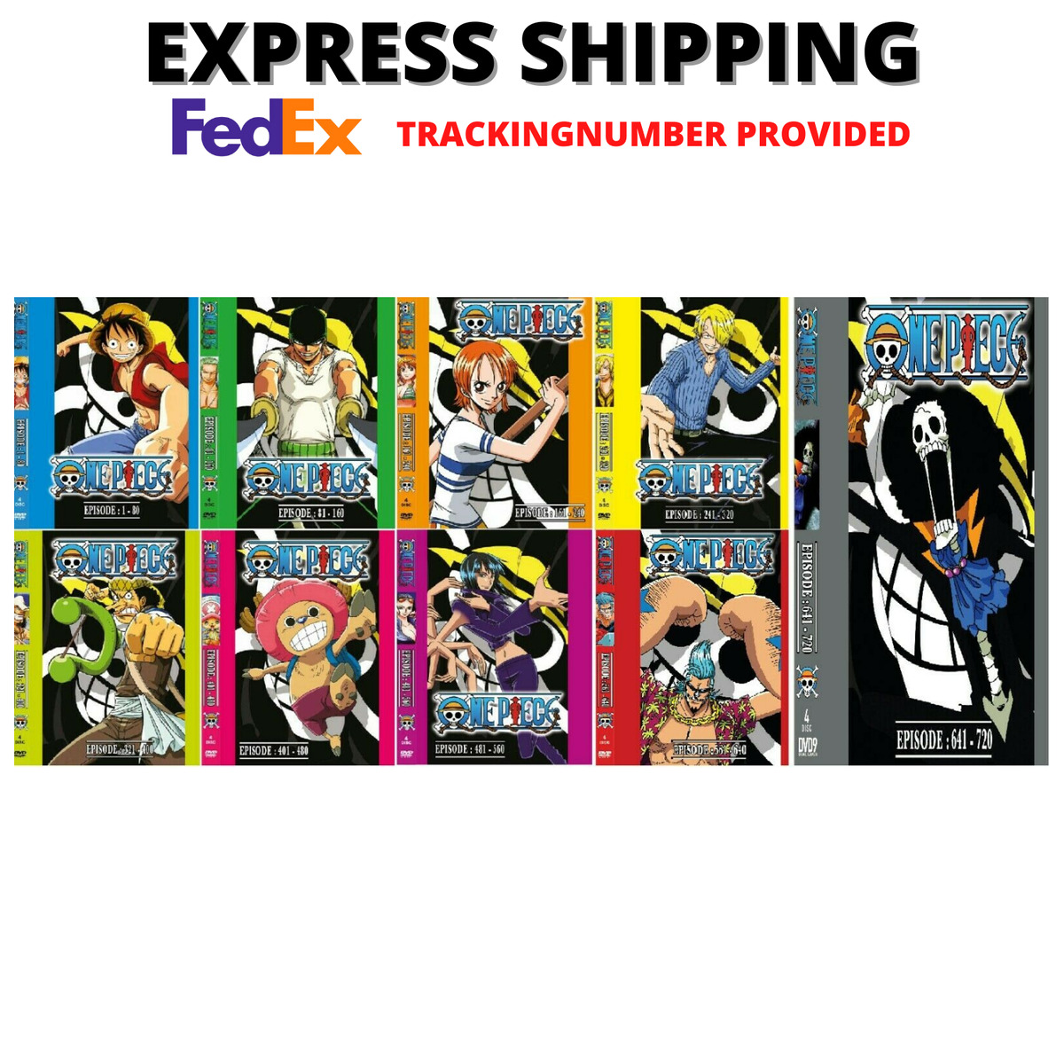 One Piece (Episode 1 - 720) ENGLISH DUBBED VERSION FREE FEDEX EXPRESS