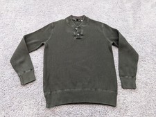 Vintage Eddie Bauer Sweater Mens Large Crewneck Rib Knit Green Made in Hongkong
