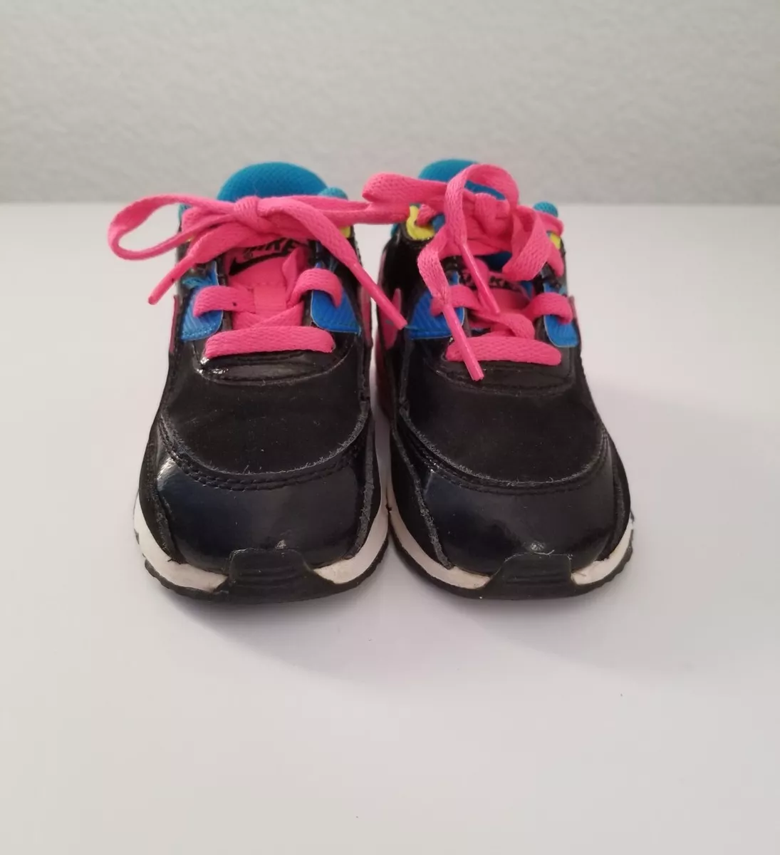 Nike Air Max 90 Kids Shoe Size 7C Casual Black Pink 724854 004 Used