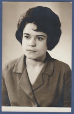 Portrait of a Pretty Young Girl, Beautiful Lady Soviet Vintage Photo USSR