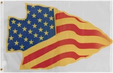 3x5 Native American Arrowhead White 100D 3'x5' Woven Poly Nylon Flag Banner