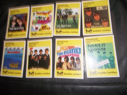 THE BEATLES GLOBAL COVERS OF FAMOUS UK RELEASES TRADING CARDS SET OF 8 CARDS   - Photo 1/12