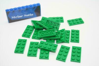 Lego (c) 20x 2x4 Platte - 3020 - bright grün - 2x4 plate - green