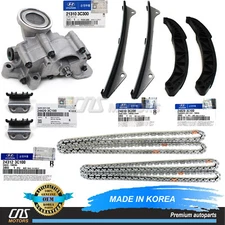 ⭐GENUINE⭐ Engine Timing Chain Kit w/ Oil Pump for 06-10 Hyundai Kia 3.3L 3.8L 