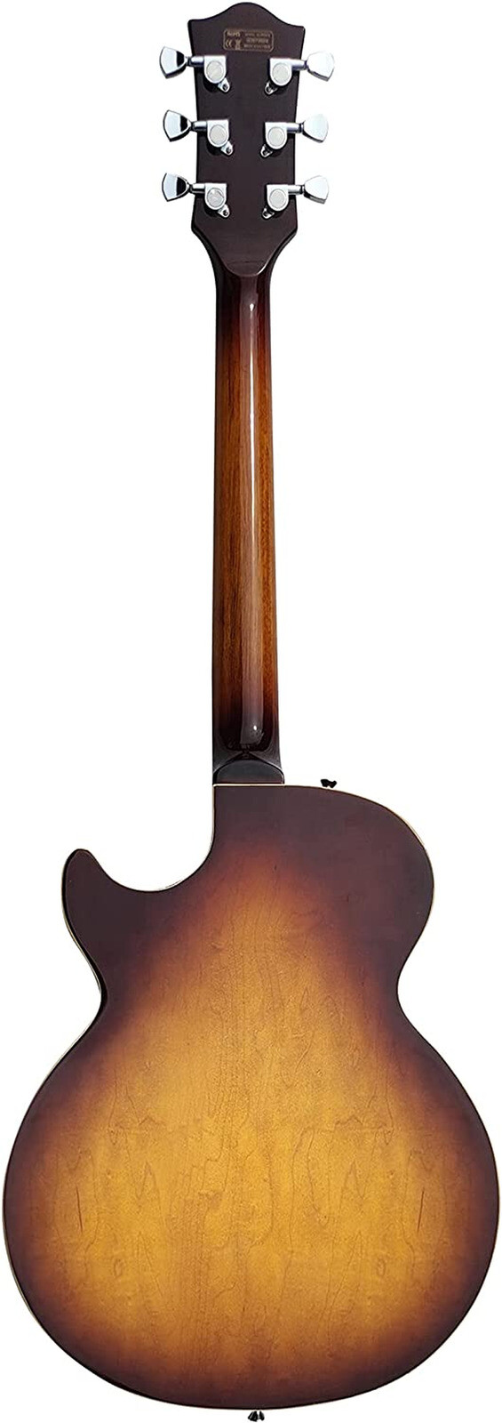 IYV IJZ300 TSB Jazz Solid HollowBody Electric Guitar, Tobacco