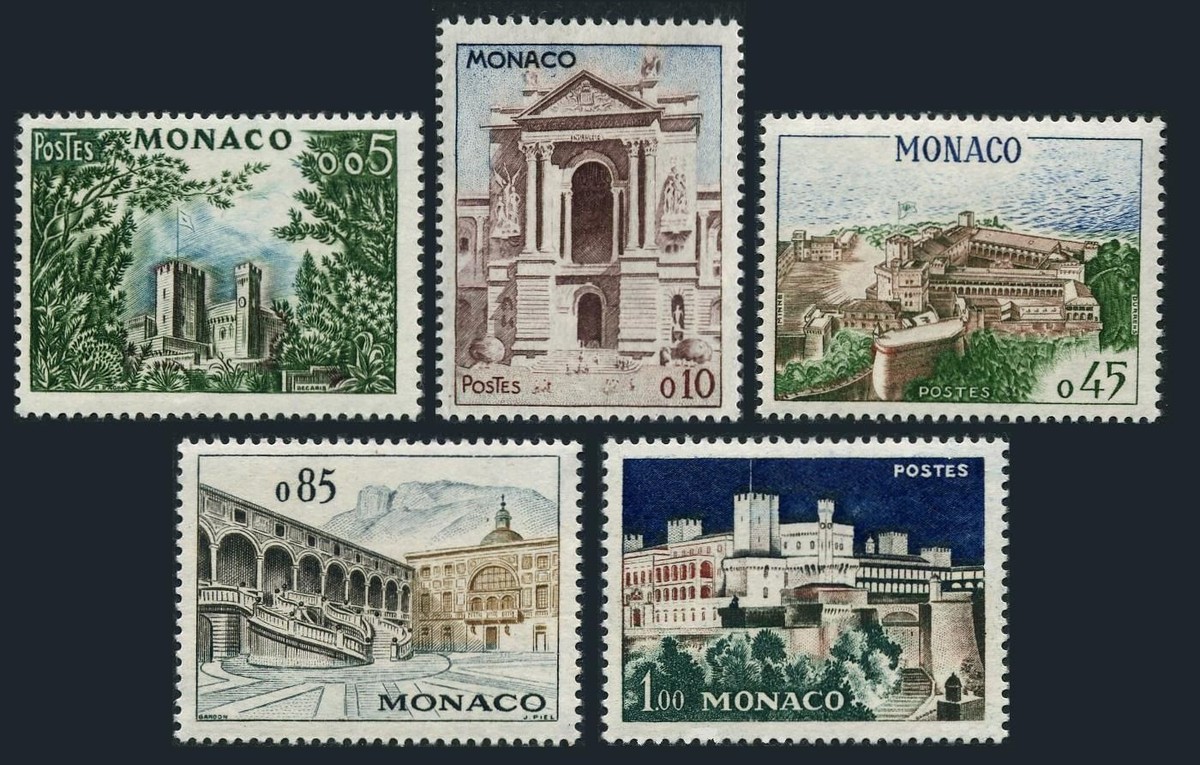 Monaco 474-478, hinged. Mi 644-648. 1960. Palace of Monaco