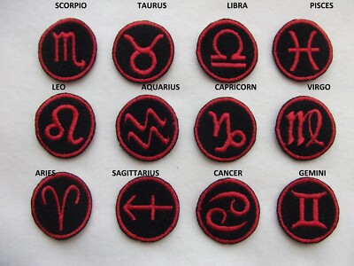 3 pc Horoscope patches,sew on patch, scorpio, gemini,taurus,libra,pisces,leo....