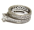 14k white gold 2.28ct clarity enhanced diamond engagement ring wedding band set — photo 3