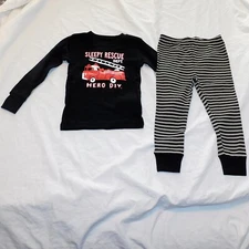 NEW Baby 24 Months Firetruck Fire Fighter Pajamas PJs Dog Long Sleeve 2pce