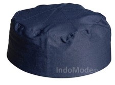 MUSLIM Dark Blue Turkish Simple Plain Thin Fabric 3-inch Prayer Kufi Topi Hat