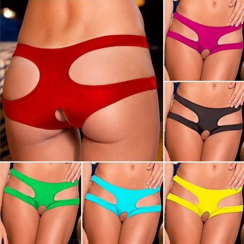 Womens Sexy Crotchless Underwear Open Crotch Lingerie Hollow Out Panties Briefs - Picture 2 of 20